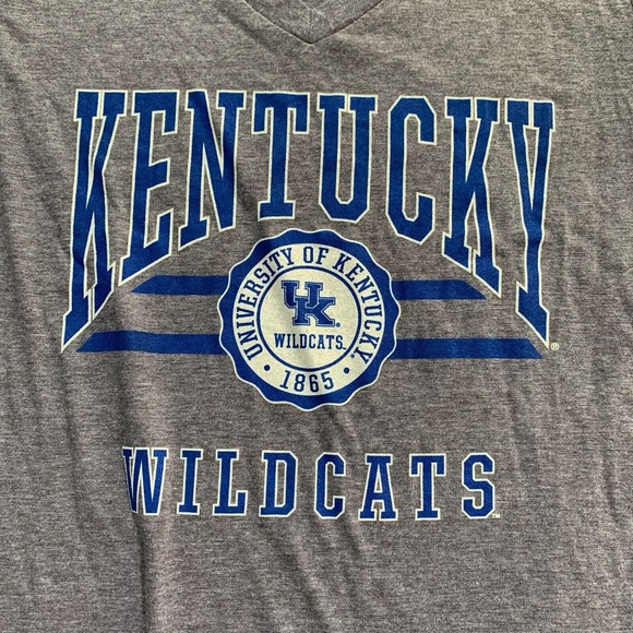 Kentucky Wildcats T Shirt Womens Medium‎ M Gray V Neck NCAA College Football New - Picture 6 of 14
